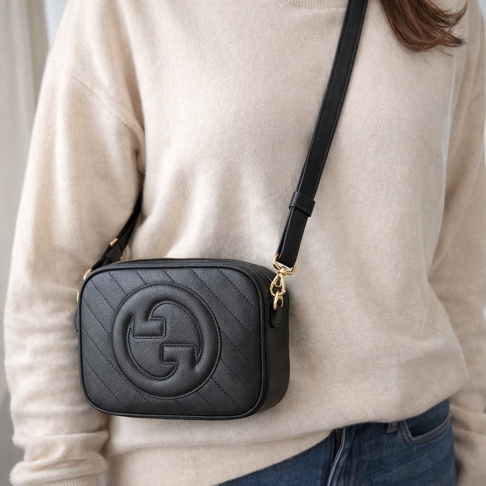 Black Leather Crossbody Bag